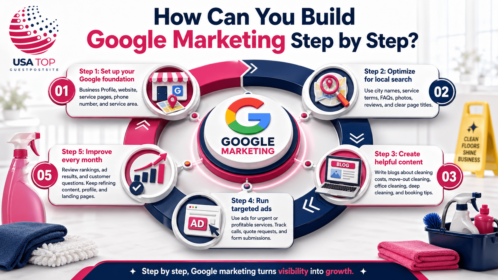 google marketing for cleaning company