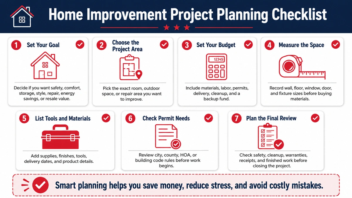 Home Improvement Project Planning Checklist