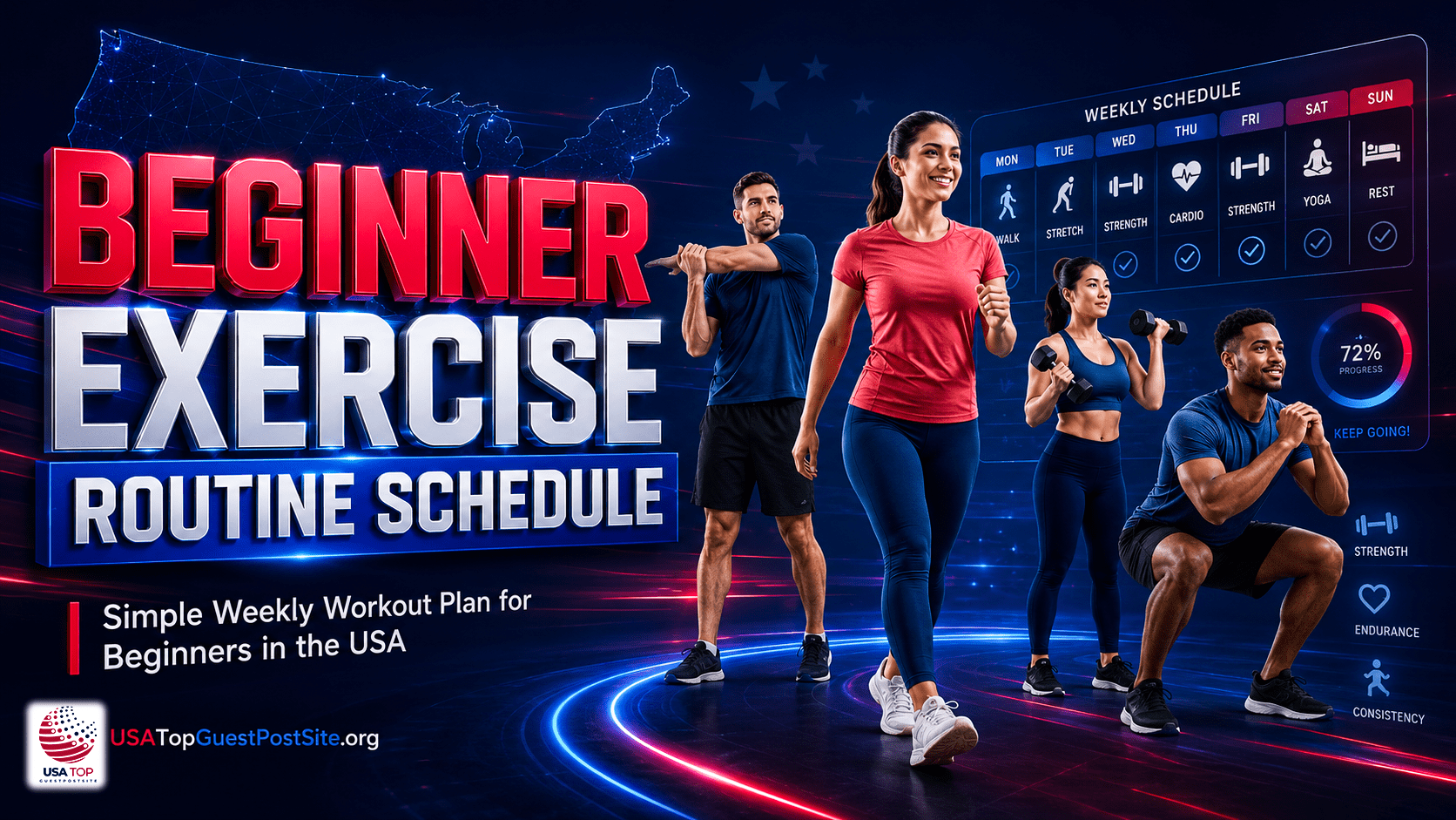 beginner exercise routine schedule